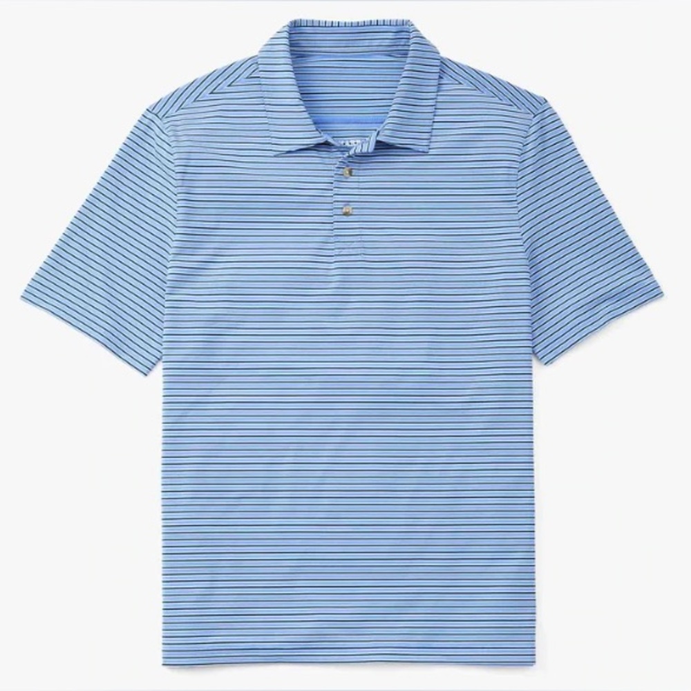 Fair Harbor Midway Blue Striped Golf Performance Polo Mens Size XXL